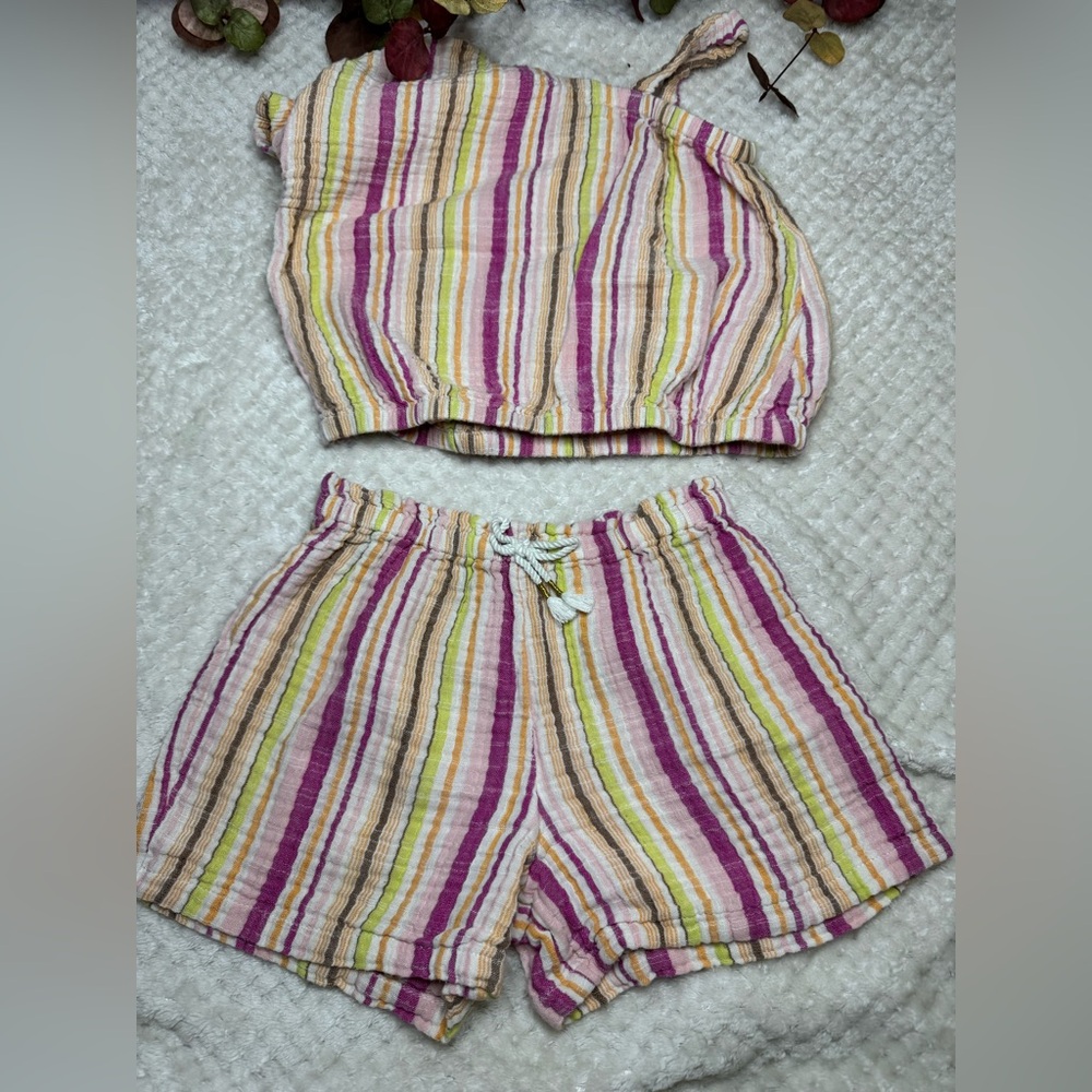 One-Shoulder Top and Pull-On Shorts Set Toddler Girls